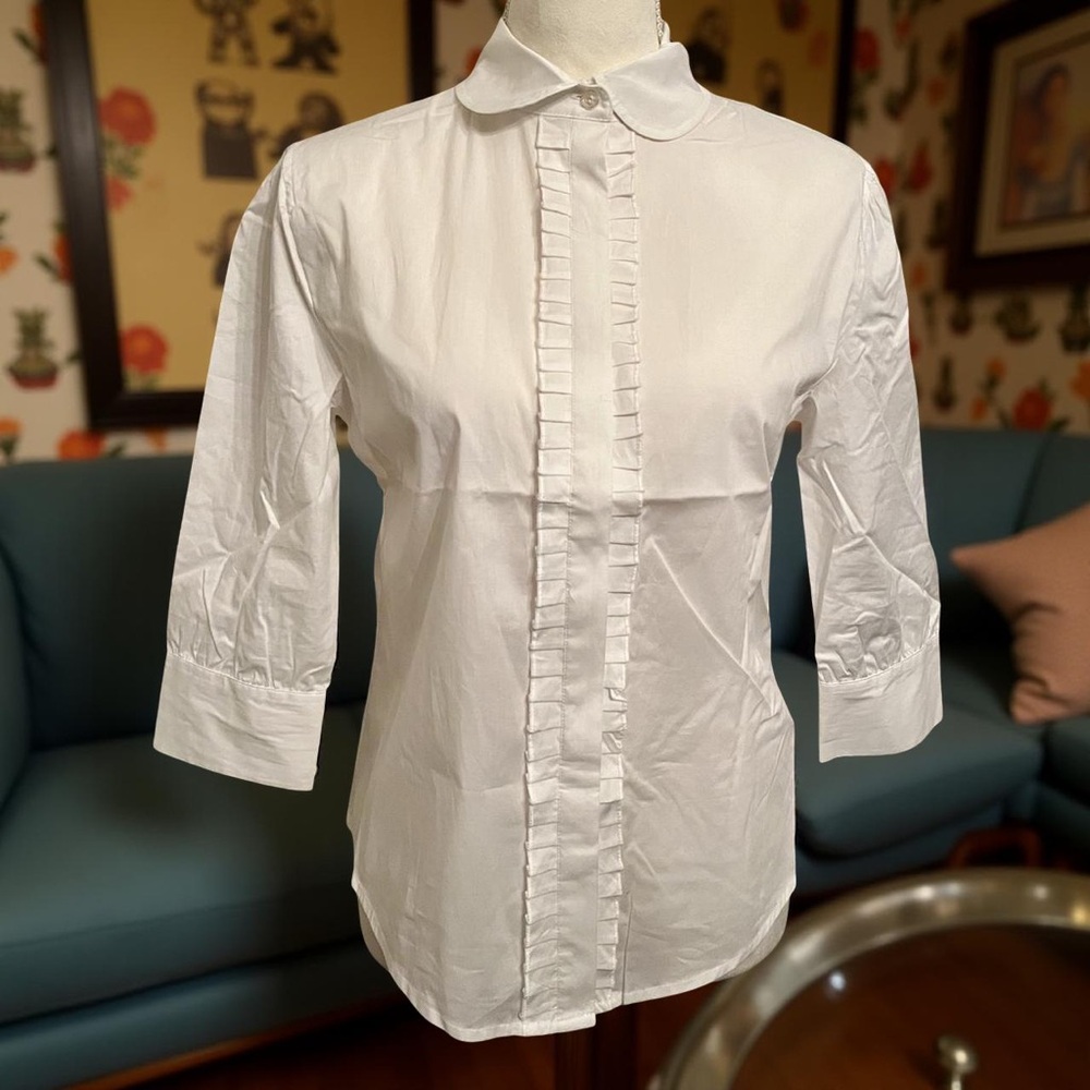 Brand new with tags L’ecole Des femmes 3/4 sleeve white blouse